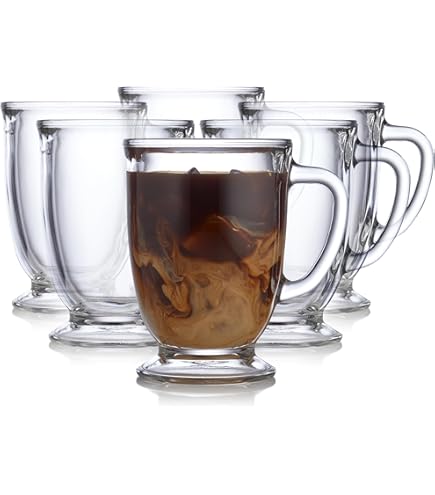 Amazon.com: Duralex Versailles Glass Mugs Cups 260ml, Smoke, Set